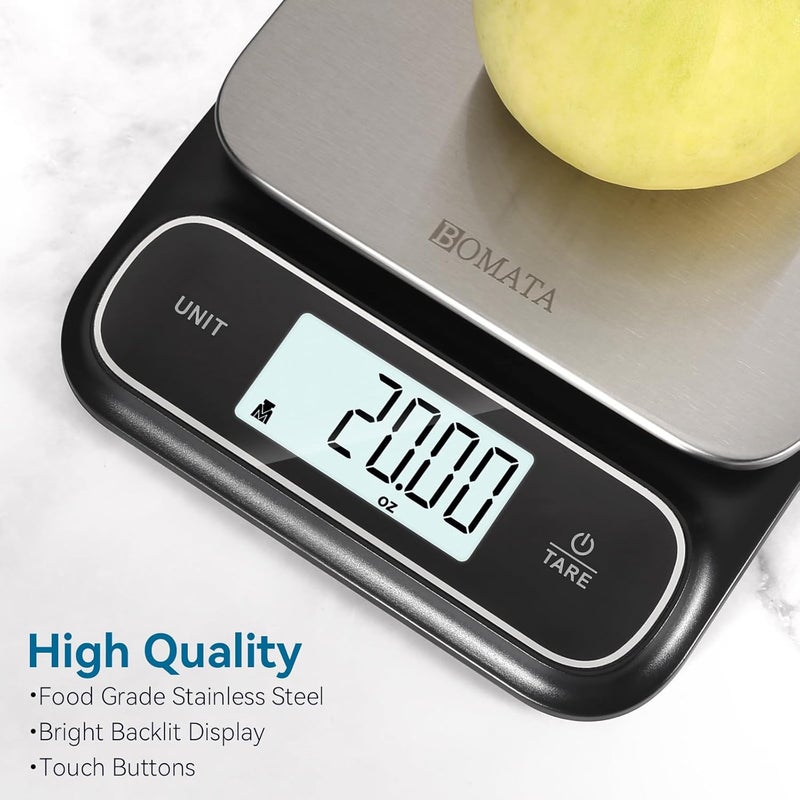 BOMATA Waterproof IPX6 Kitchen Scale, 0.1 g/0.01 oz High Precision, 5 kg/11 lbs, Digital Scale with Backlight, Stainless Steel Weighing Platform, for Food, Cooking, Baking, Weight Loss.. B619, Grey - Image 5